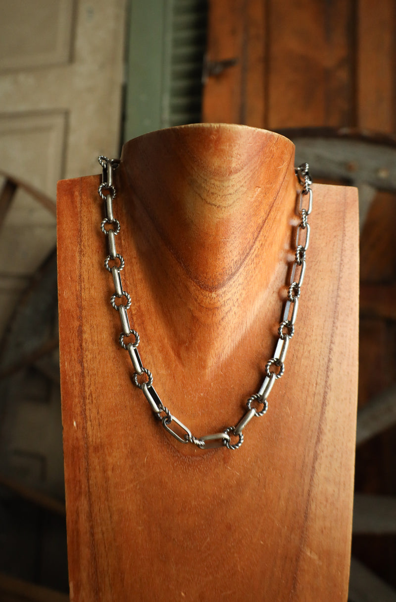 20" Oblong and Rope Links Necklace