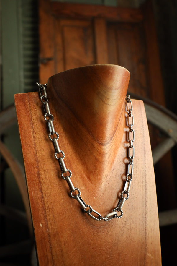 20" Oblong and Rope Links Necklace
