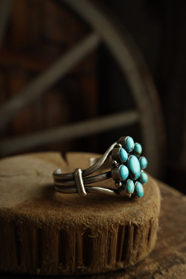 Turquoise Flower Cuff