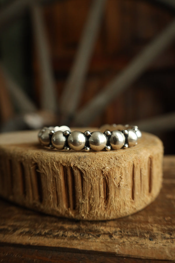Sterling Silver Rounds and Dots Cuff