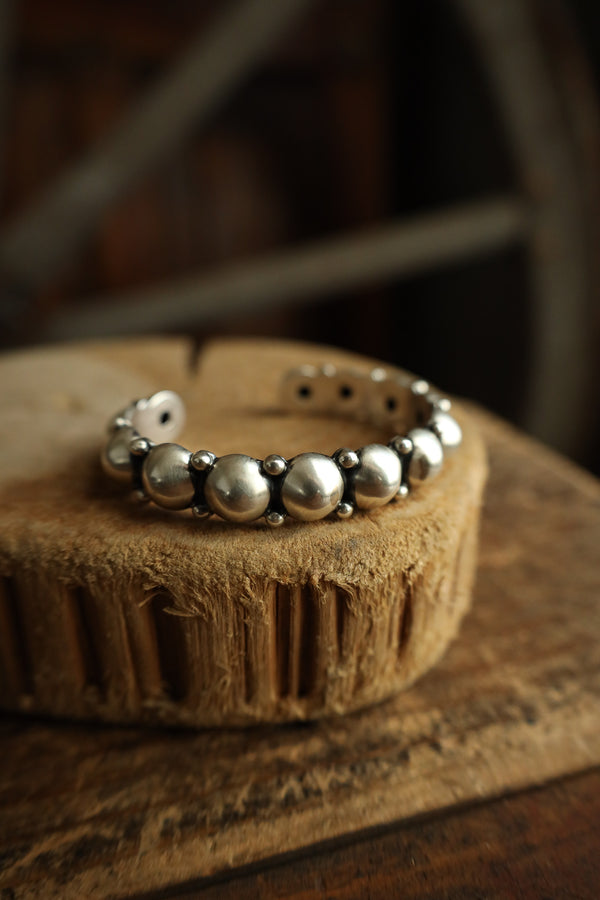 Sterling Silver Rounds and Dots Cuff