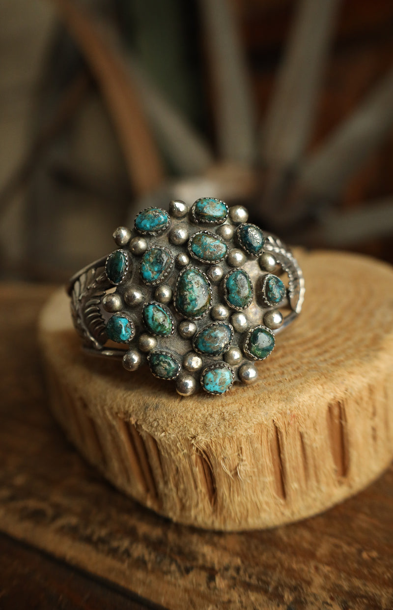 Morenci Dark Sterling Silver Dots Cuff