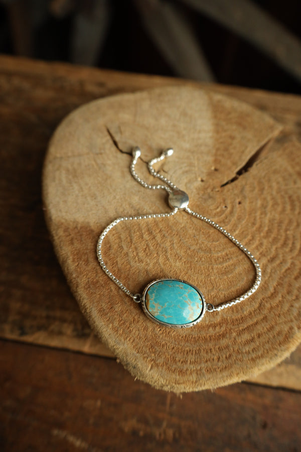 Blue Turquoise Slide Bracelet