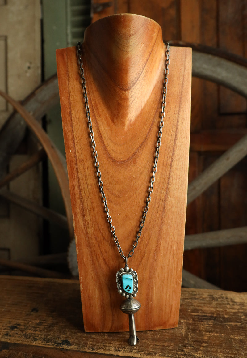 Large Squash Kingman Turquoise Necklace