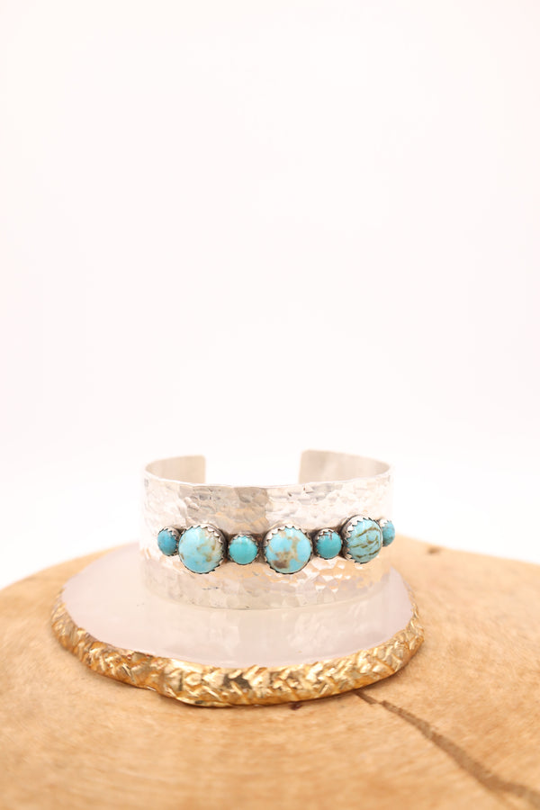 RICHARD SCHMIDT 3 ROUND AND 4 SMALL ROUNDS TURQUOISE CUFF