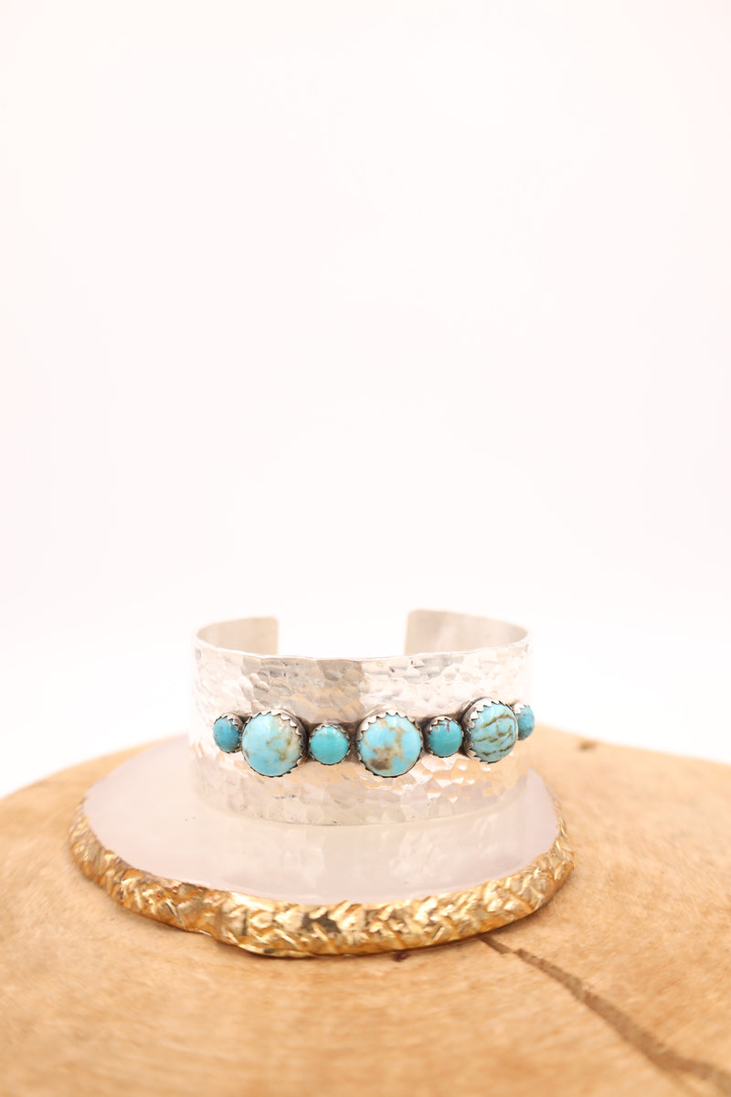 RICHARD SCHMIDT 3 ROUND AND 4 SMALL ROUNDS TURQUOISE CUFF