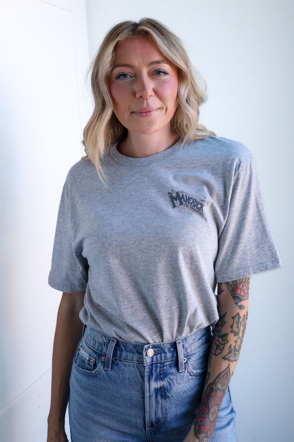 MAVERICK EXCLUSIVE MAVERICK RIDERS TEE- HEATHER GREY