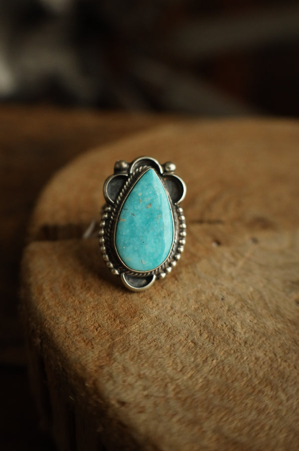 
Turquoise Teardrop Framed Ring- Adjustable

