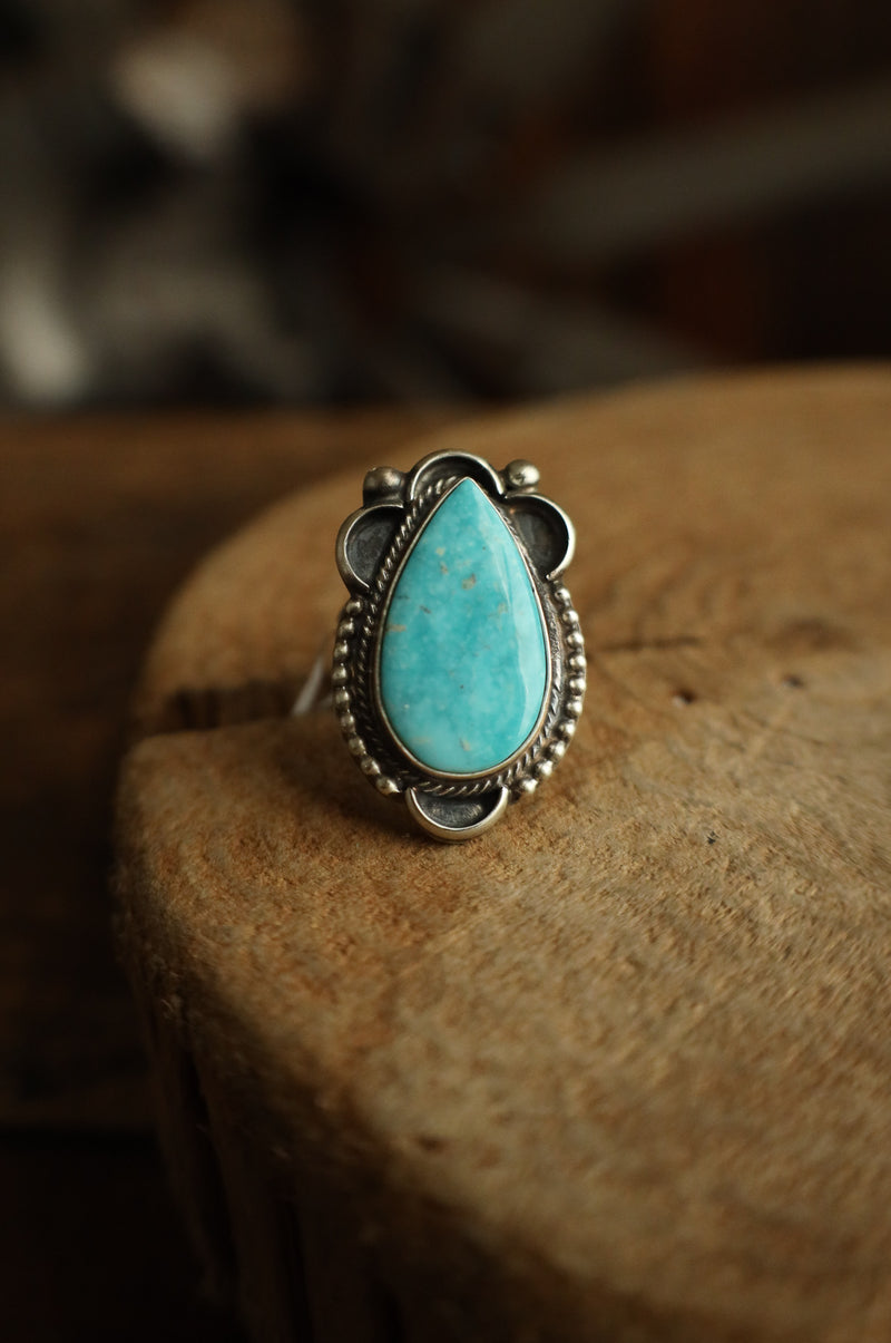 
Turquoise Teardrop Framed Ring- Adjustable
