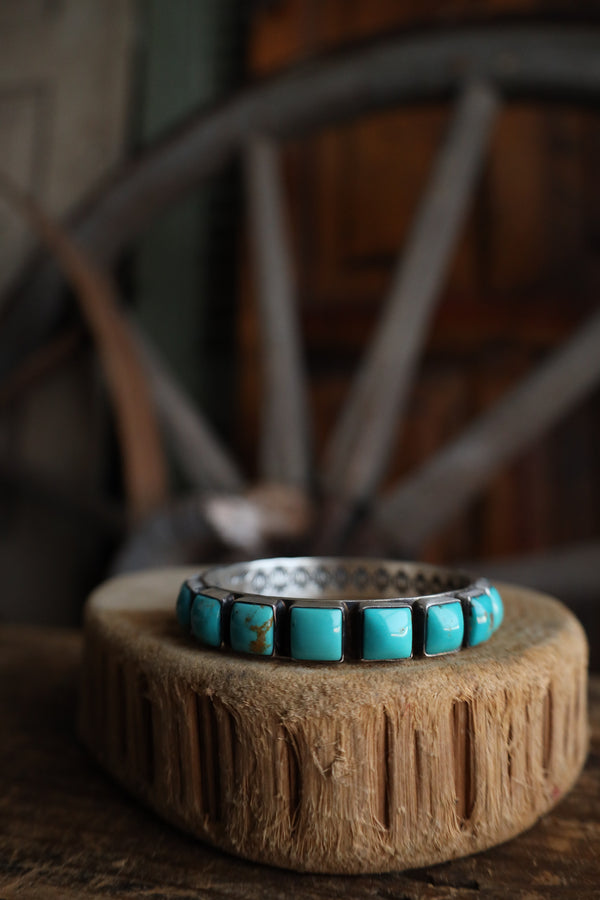 Turquoise Squares All Around 3/8" Bangle 