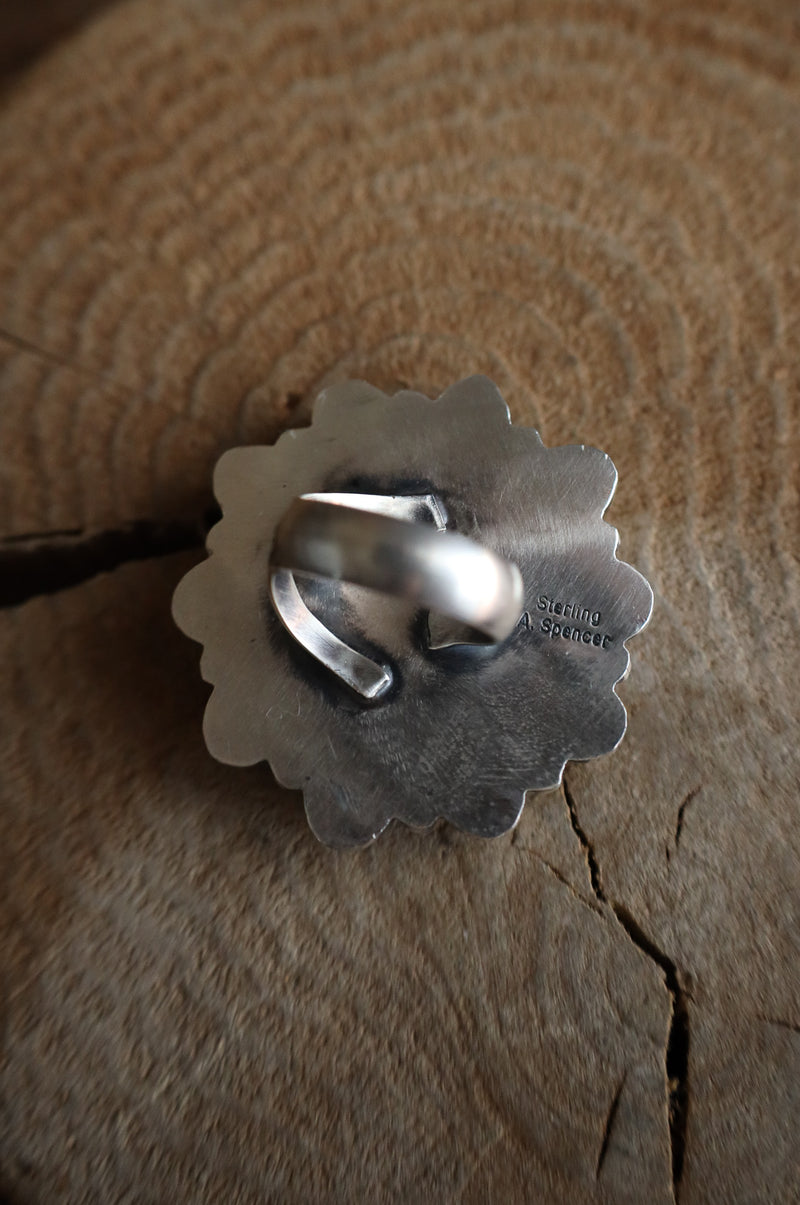 Mother of Pearl Flower Ring- Adjustable 