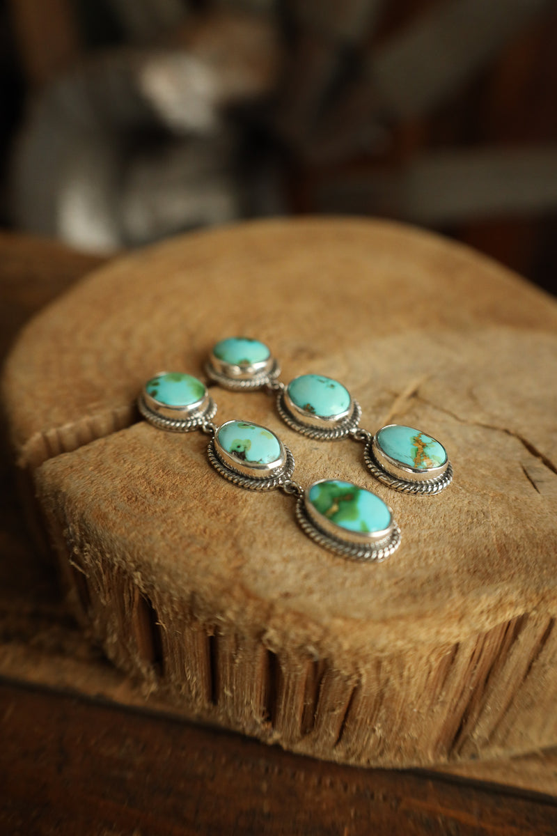 3 Blue Green Turquoise Drop Earring