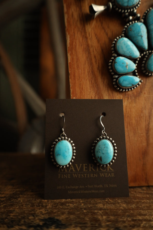 Turquoise Naja & Blossoms Necklace and Earring Set