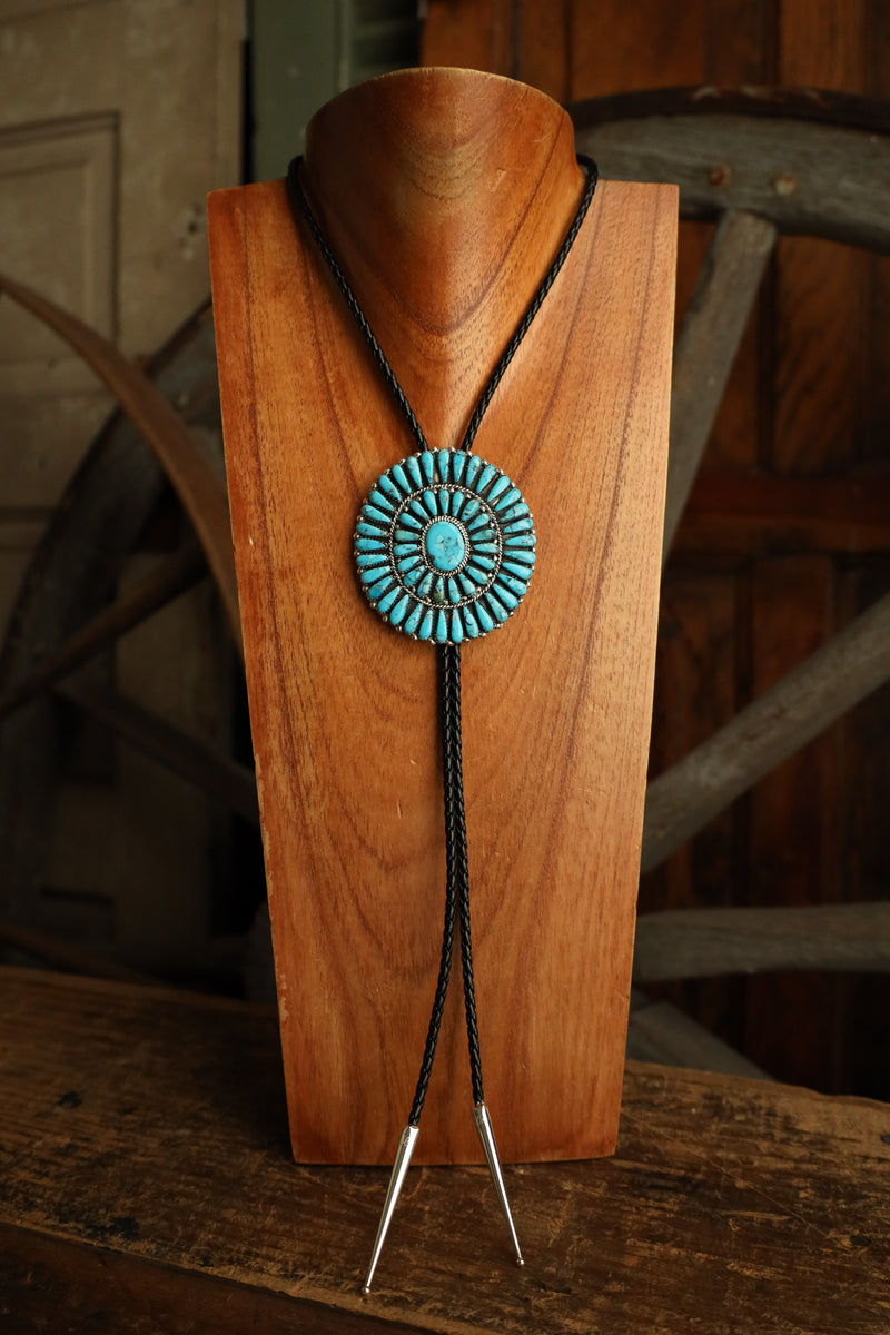 Turquoise Teardrops Extra Large Slide Bolo