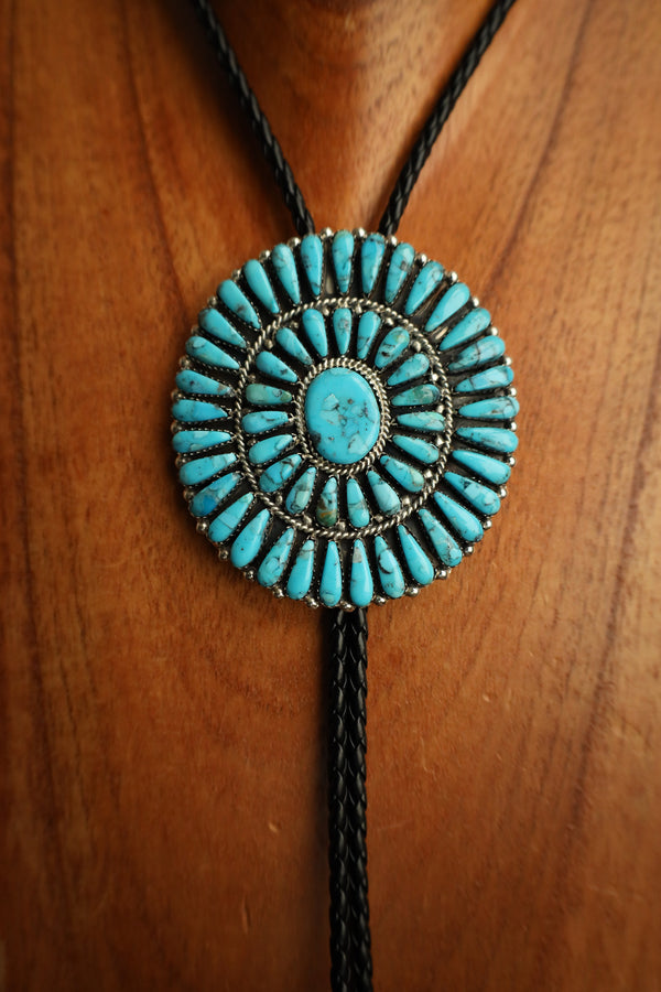 Turquoise Teardrops Extra Large Slide Bolo
