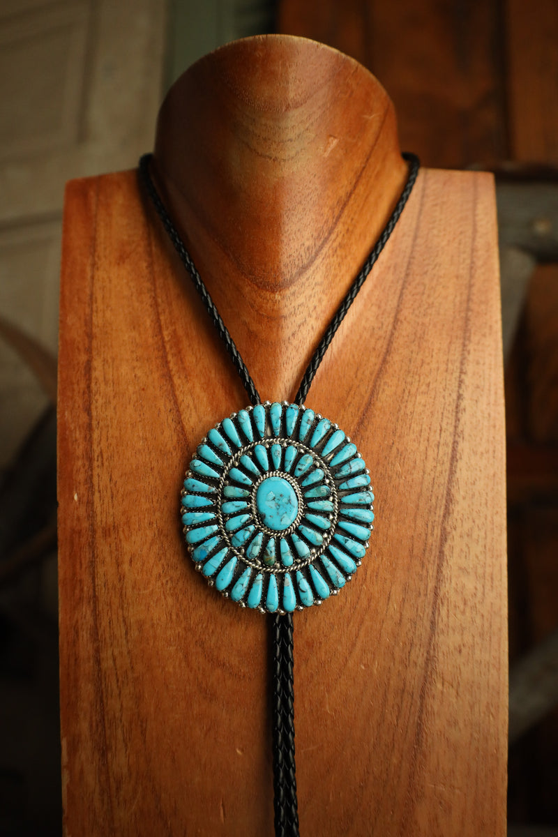 Turquoise Teardrops Extra Large Slide Bolo