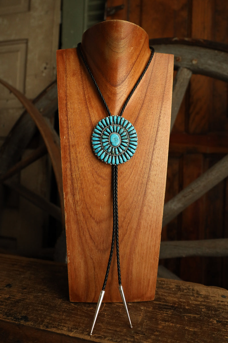 Turquoise Teardrops Extra Large Slide Bolo