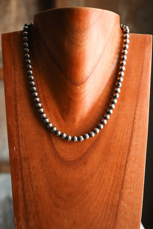 Sterling Silver Navajo Pearl 18" 7MM Necklace
