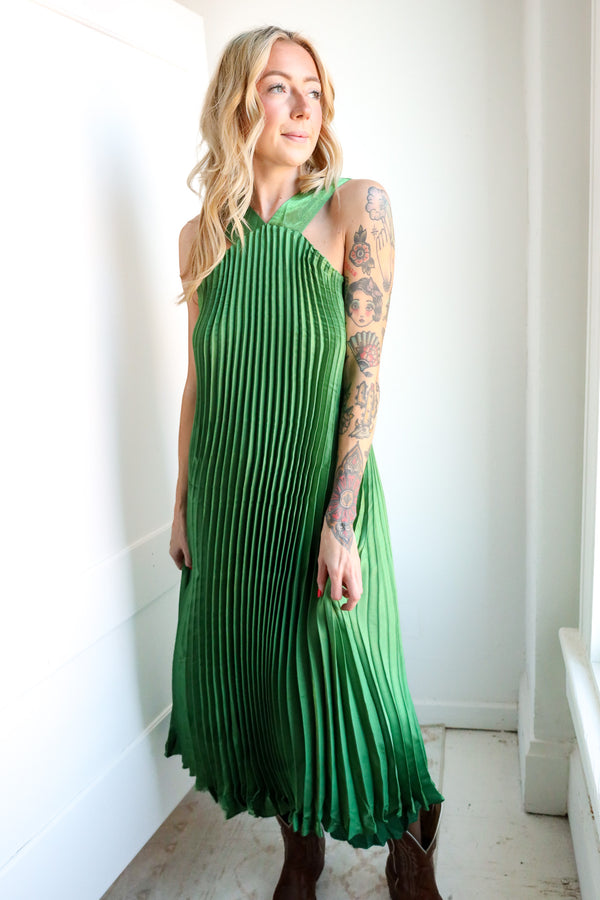 Ciebon Melisa Pleated Halter Dress