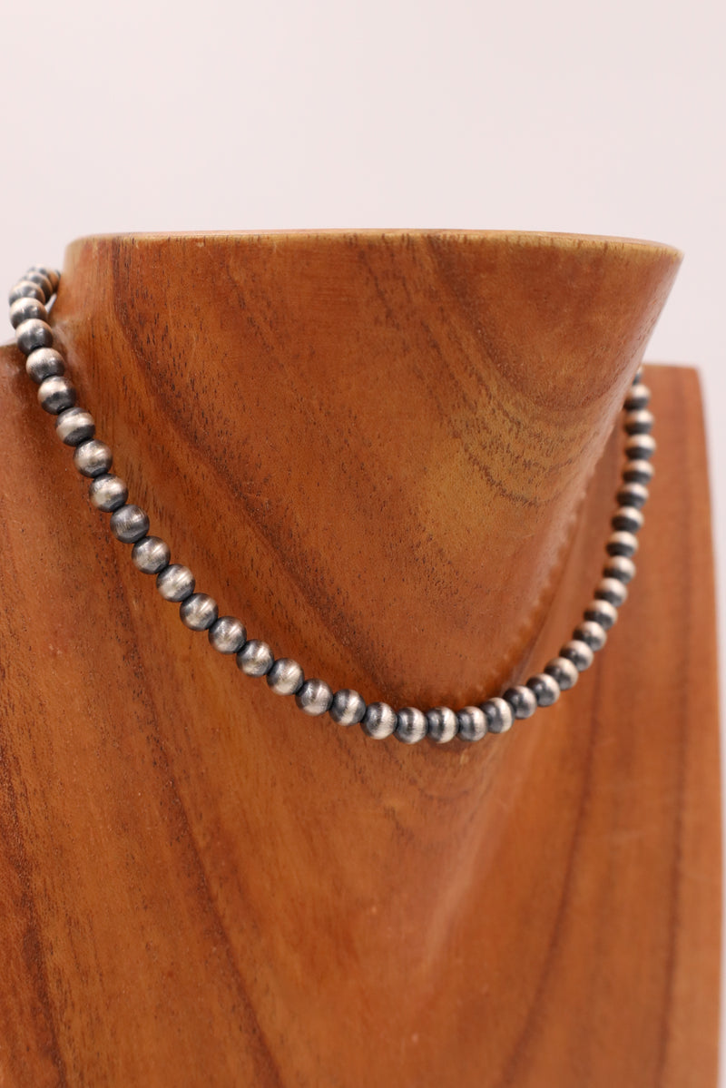 Sterling Silver Navajo Pearl 14" 6MM Necklace