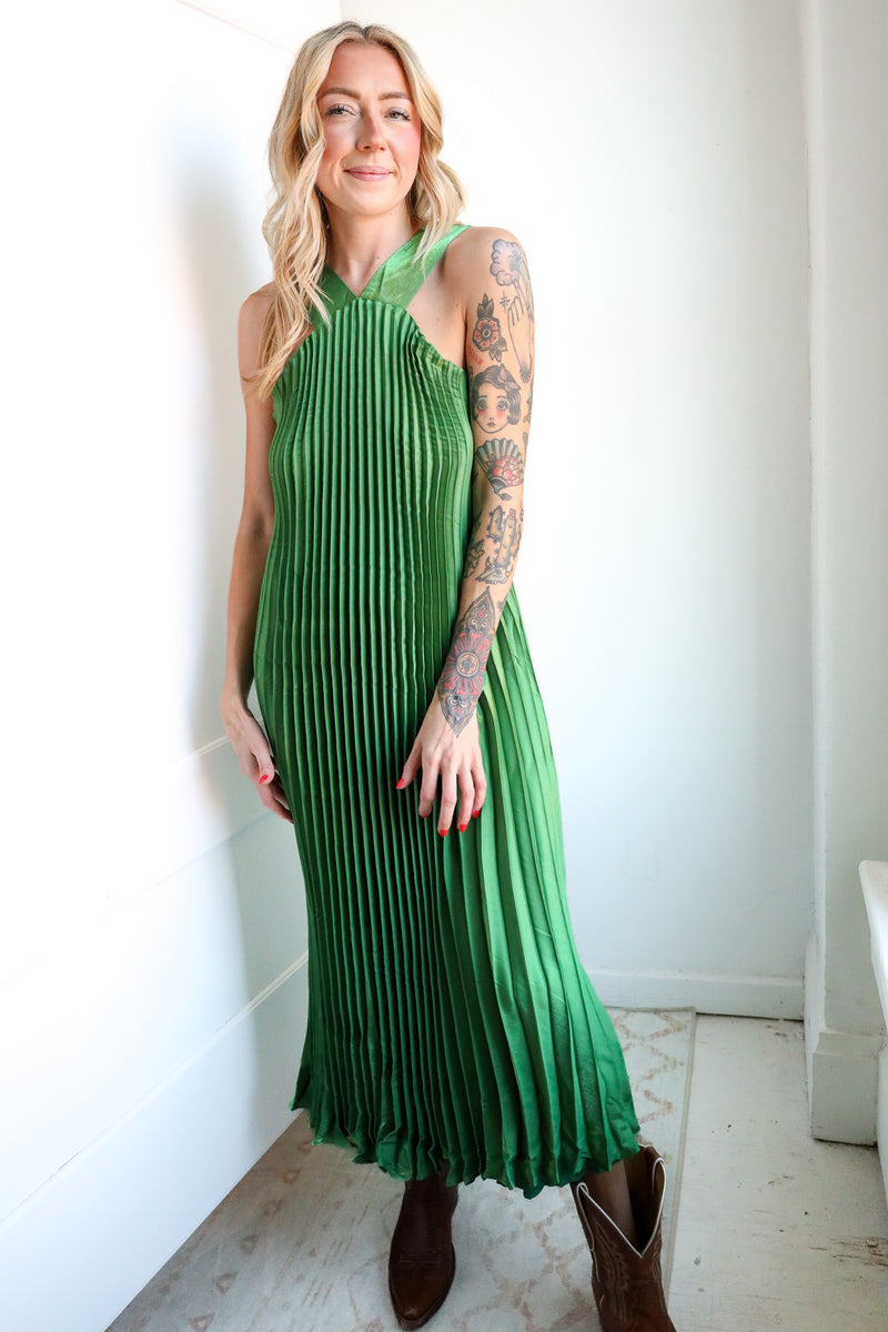 Ciebon Melisa Pleated Halter Dress