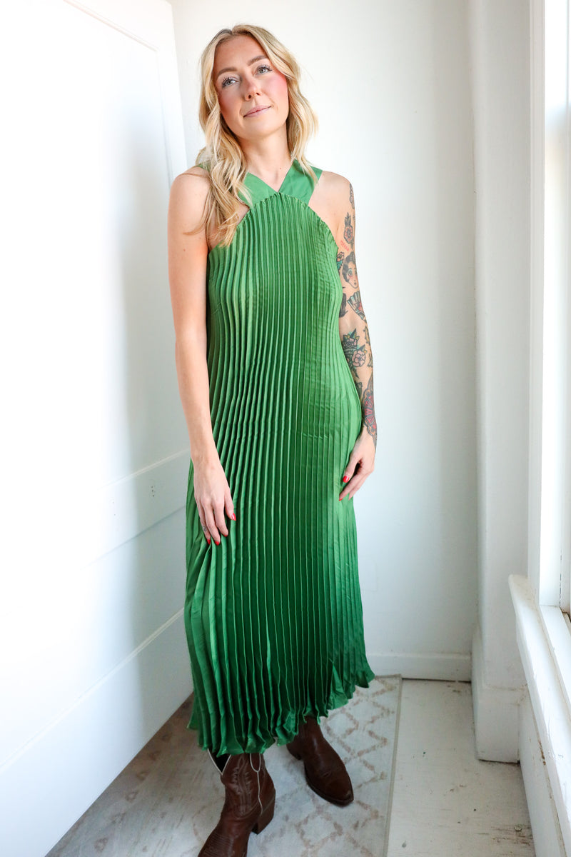 Ciebon Melisa Pleated Halter Dress