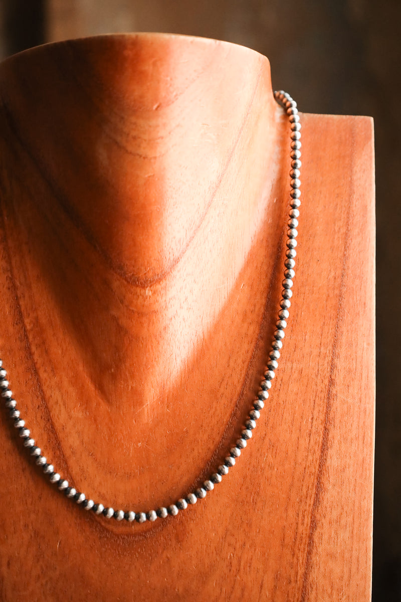 Sterling Silver Navajo Pearl 20" 4MM Necklace