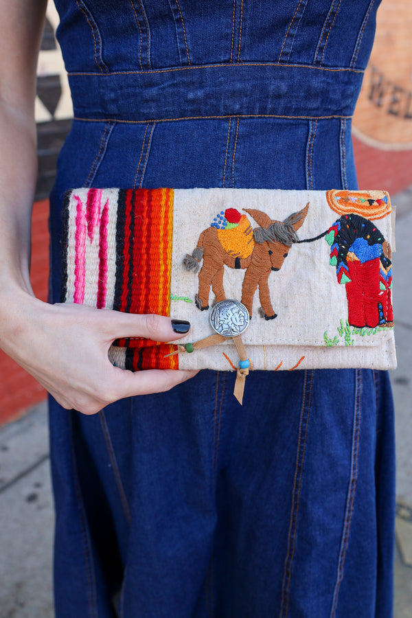 Totem Burro Mix Serape Textile Clutch