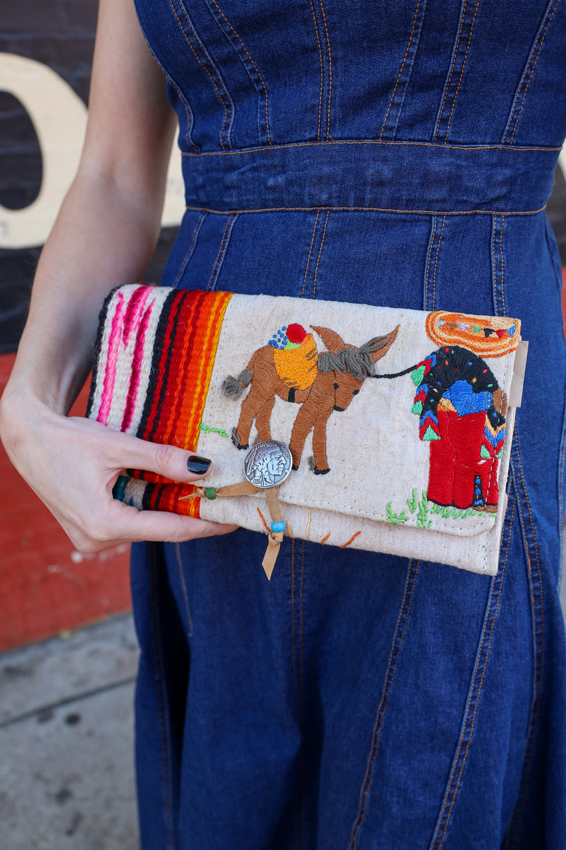 Totem Burro Mix Serape Textile Clutch