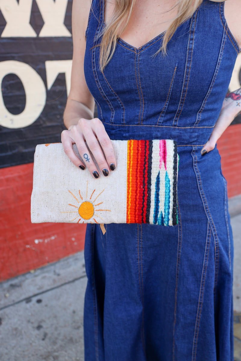 Totem Burro Mix Serape Textile Clutch