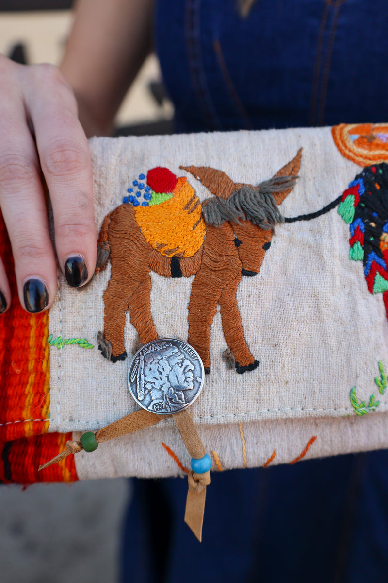 Totem Burro Mix Serape Textile Clutch