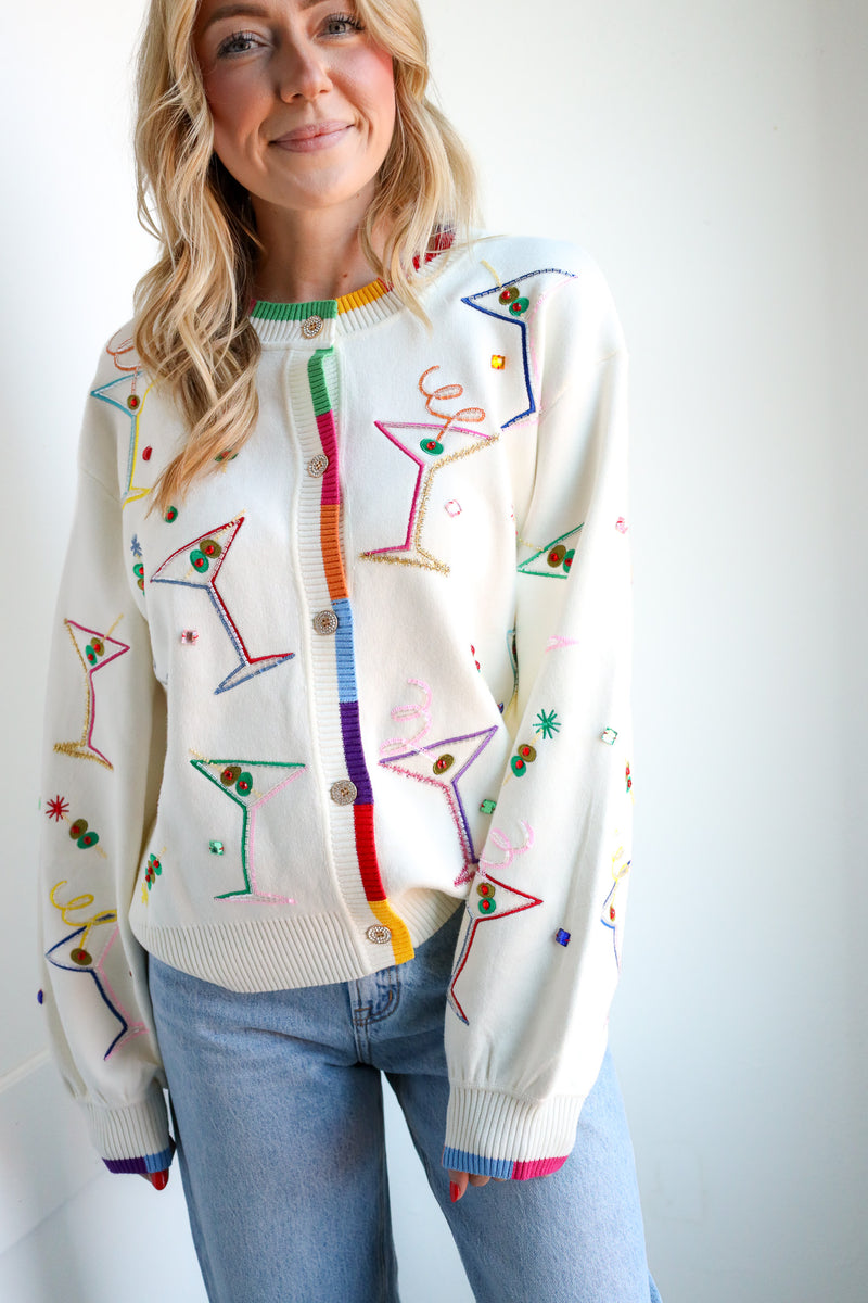 Queen Of Sparkles Cosmo & Martini Cardigan 