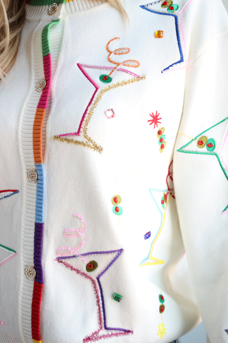 Queen Of Sparkles Cosmo & Martini Cardigan 