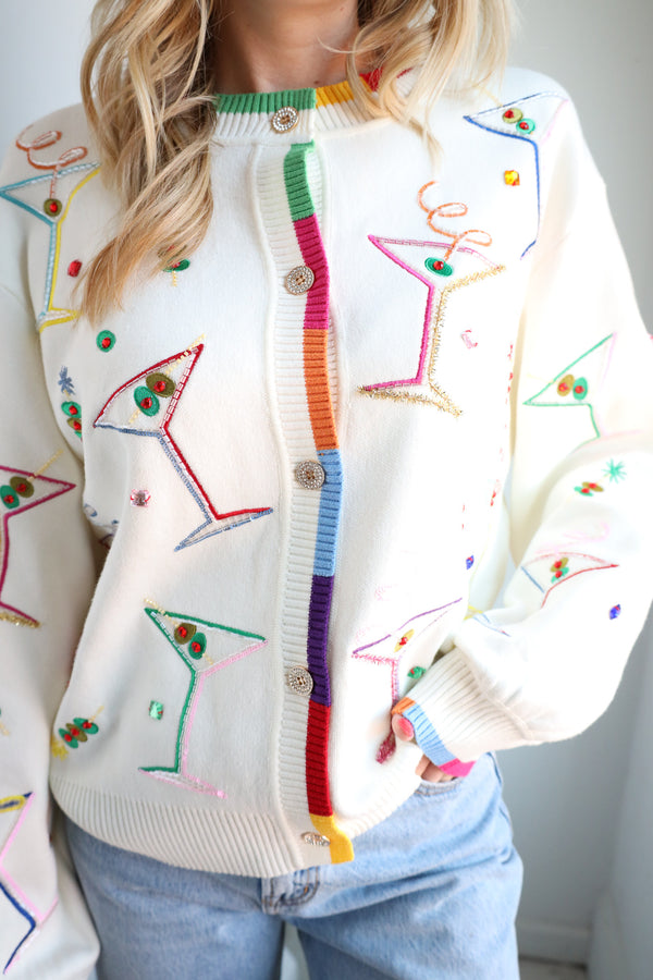 Queen Of Sparkles Cosmo & Martini Cardigan 