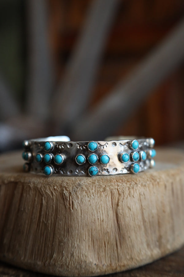 Richard Schmidt 5 Turquoise Dots Crosses .5" Cuff