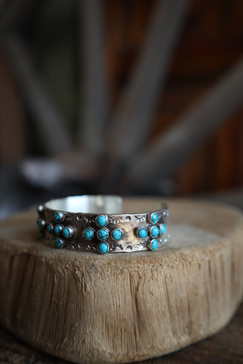 Richard Schmidt 5 Turquoise Dots Crosses .5" Cuff