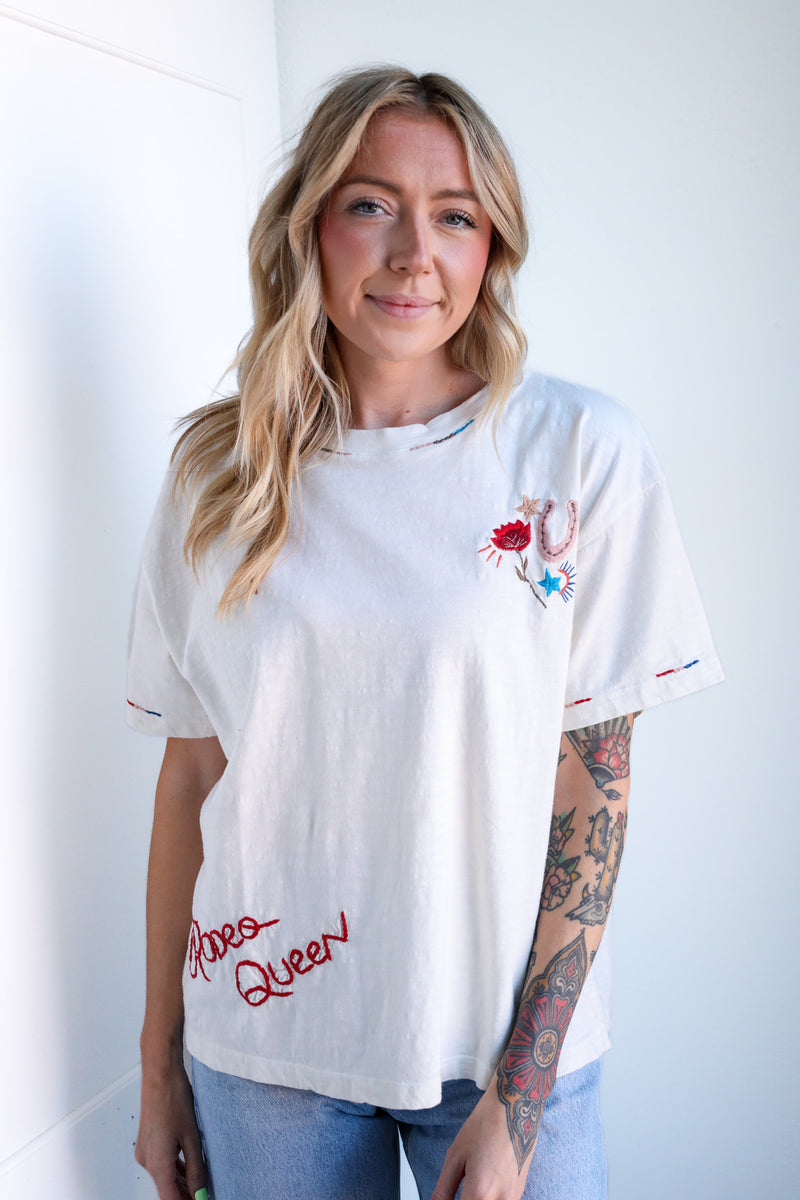 Kyla Seo Dolly Embroidered Ivory Blouse