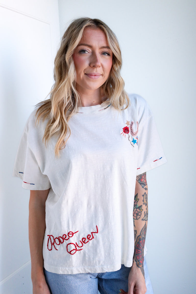 Kyla Seo Dolly Embroidered Ivory Blouse