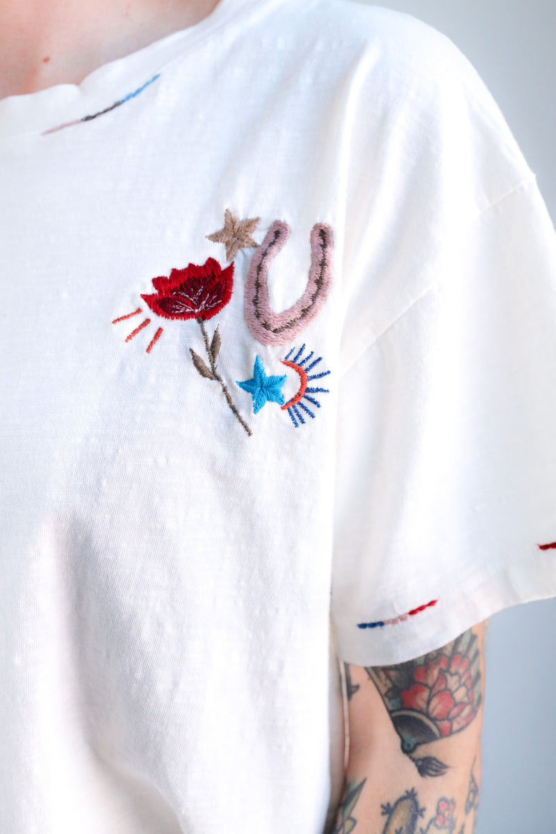 Kyla Seo Dolly Embroidered Ivory Blouse