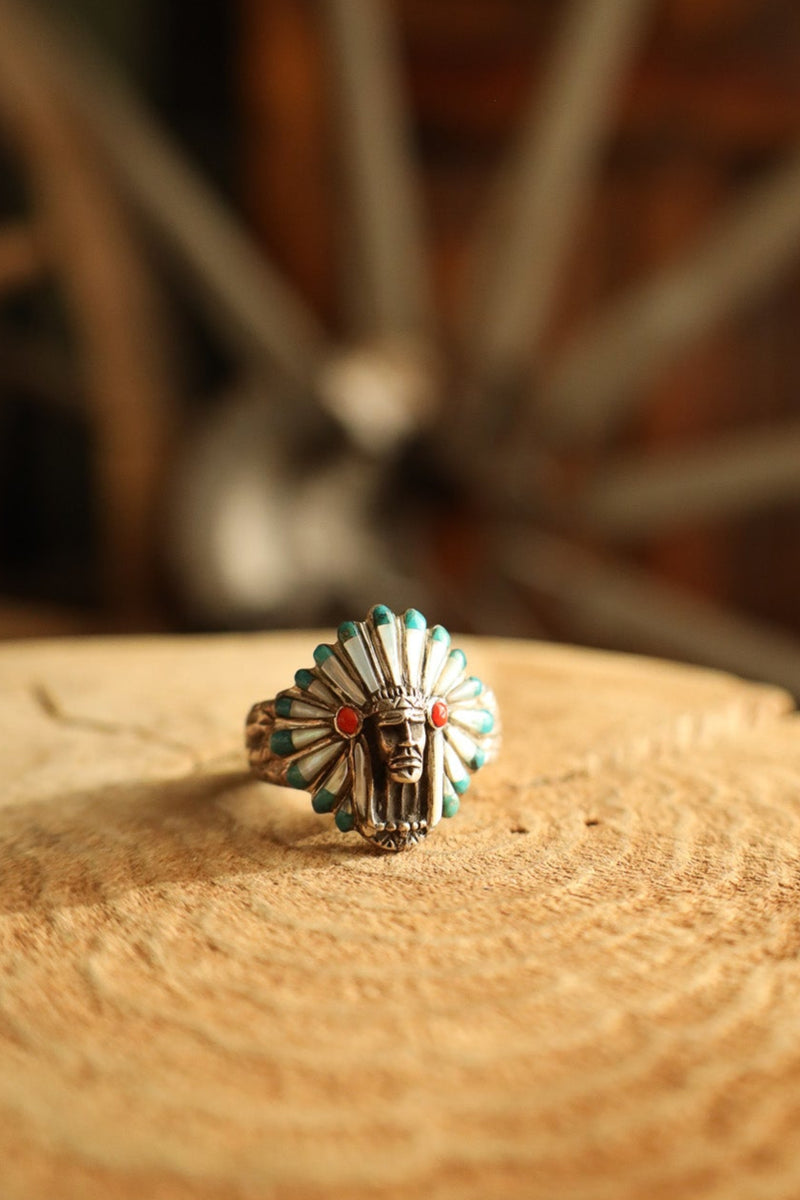 Mother Of Pearl Headdress Ring- Size 11.25