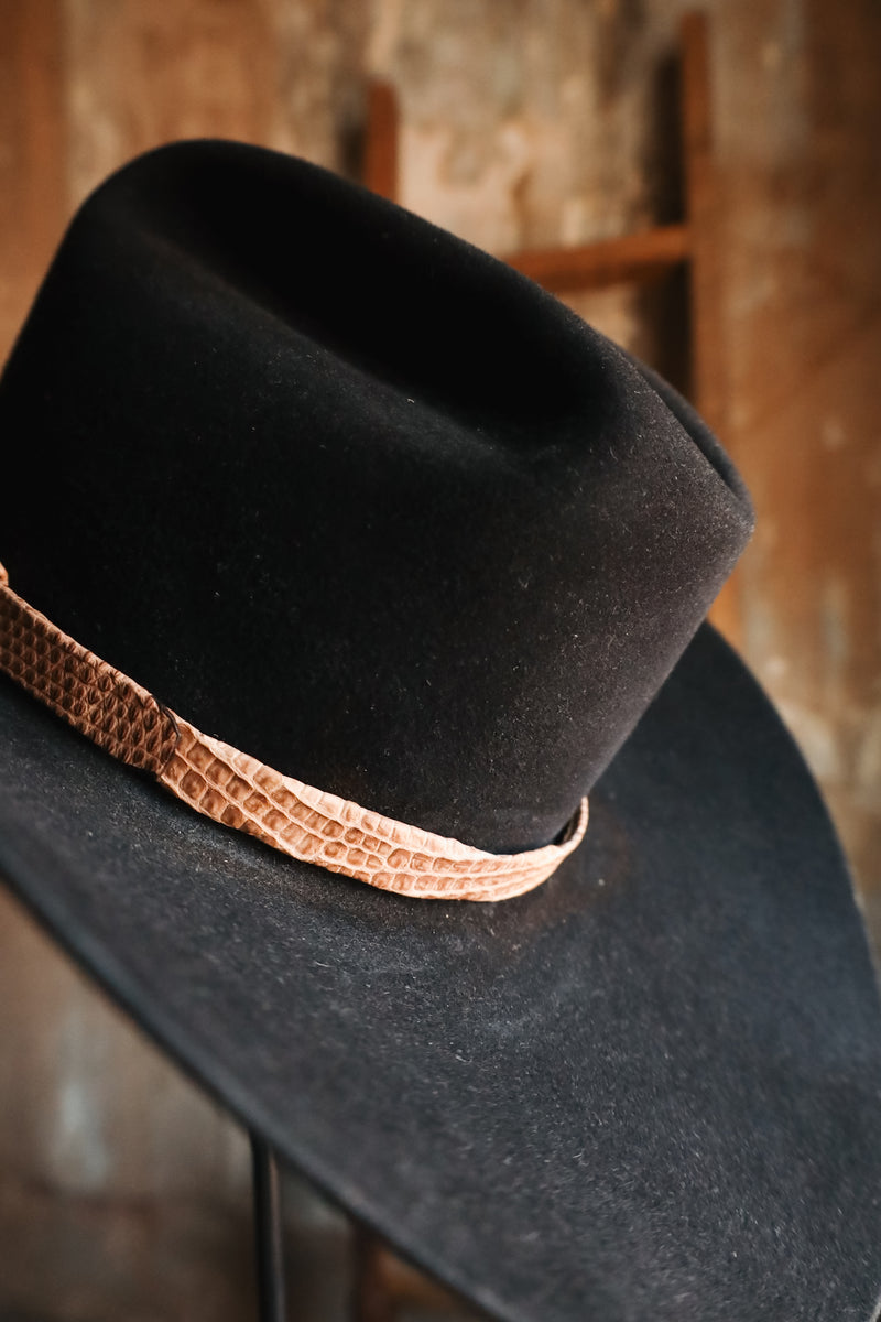 CROSSBOW LEATHER LIMESTONE LIZARD LEATHER HAT BAND 