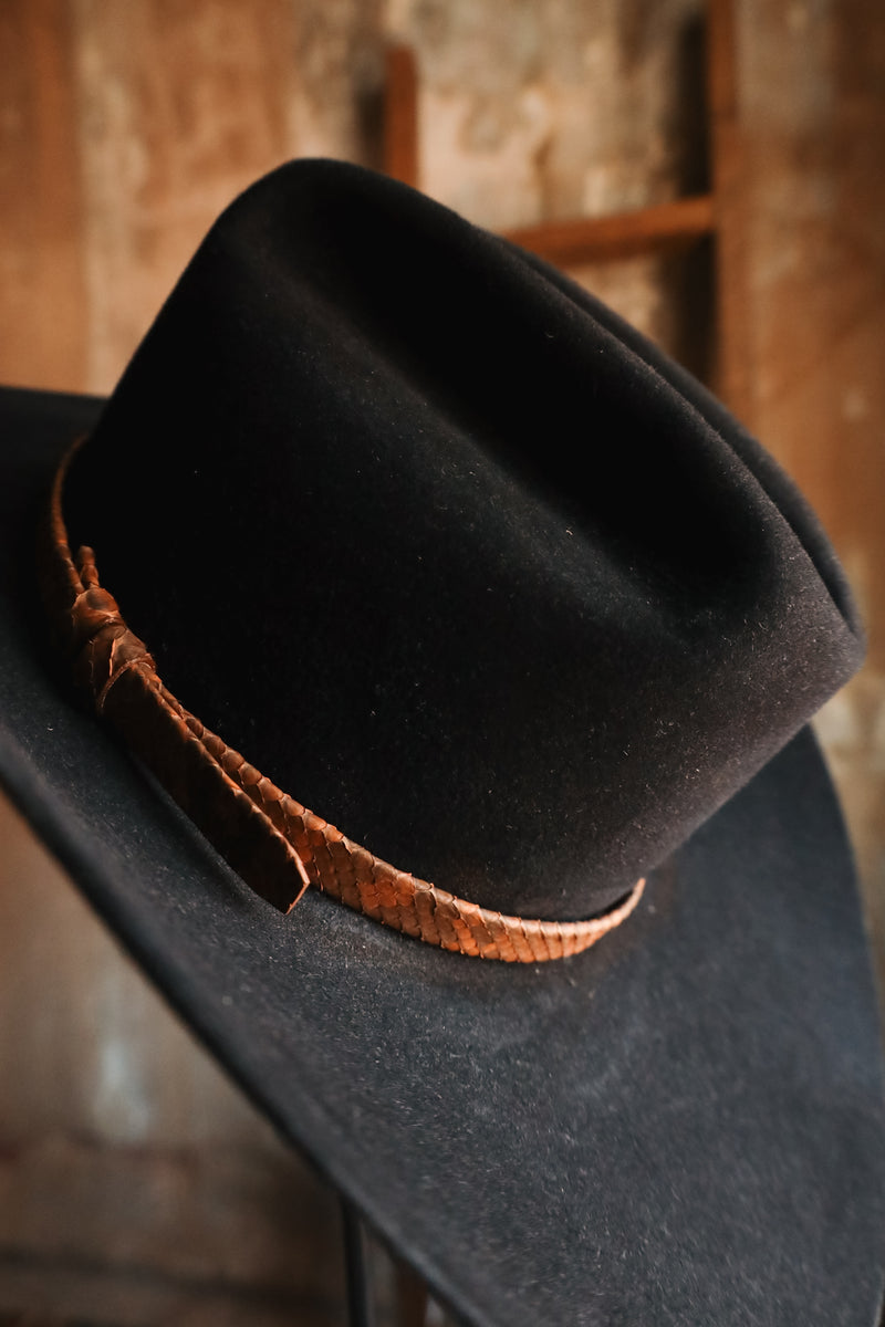 CROSSBOW LEATHER BRICK PYTHON LEATHER HAT BAND 