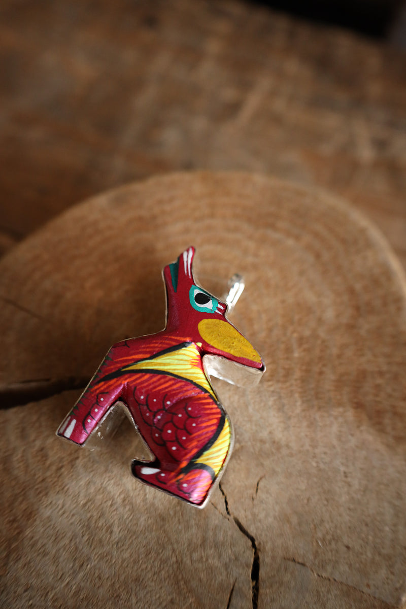 Coreen Cordova Pink Howling Coyote Pendant 