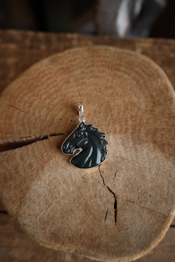 Coreen Cordova Black Horse Head Pendant 