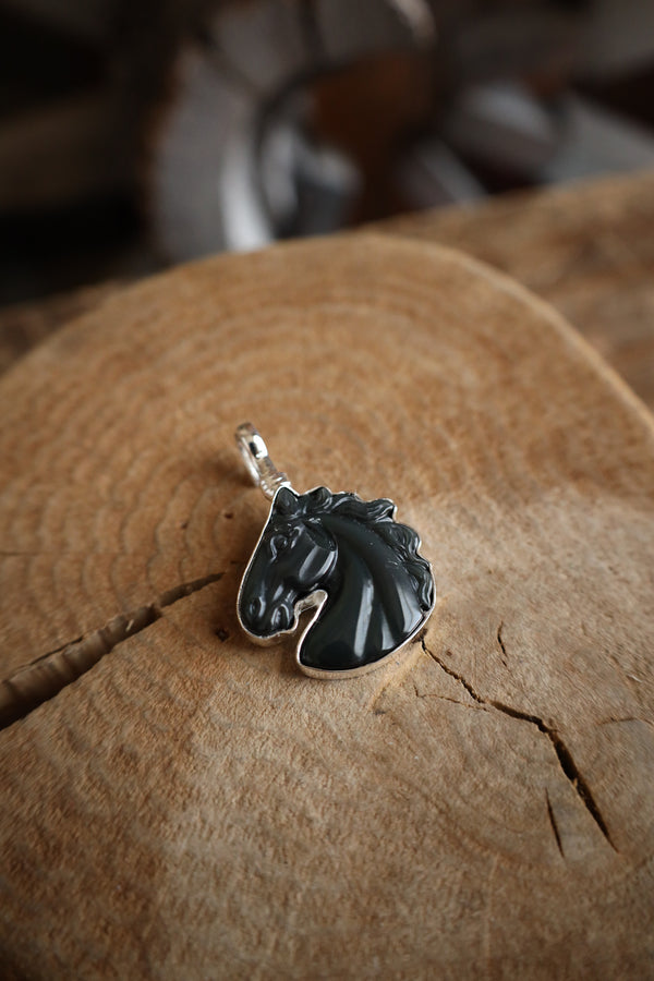 Coreen Cordova Black Horse Head Pendant 