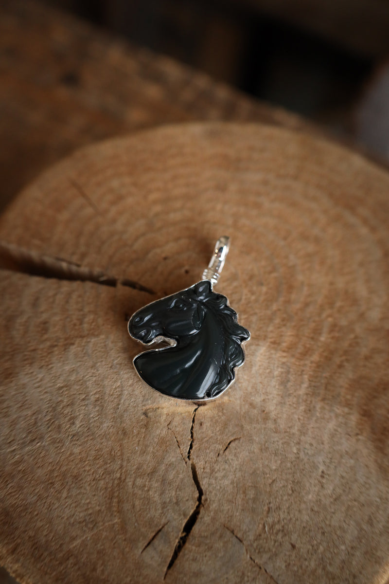 Coreen Cordova Black Horse Head Pendant 