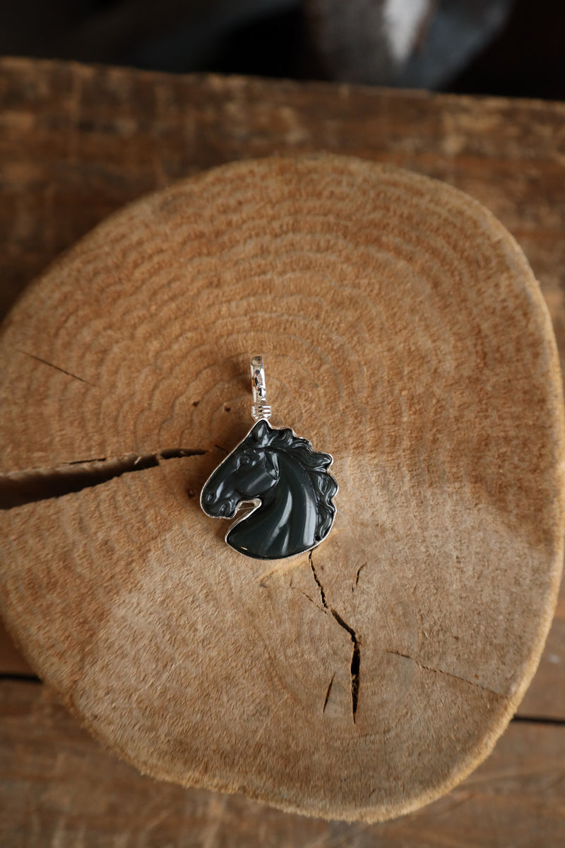 Coreen Cordova Black Horse Head Pendant 