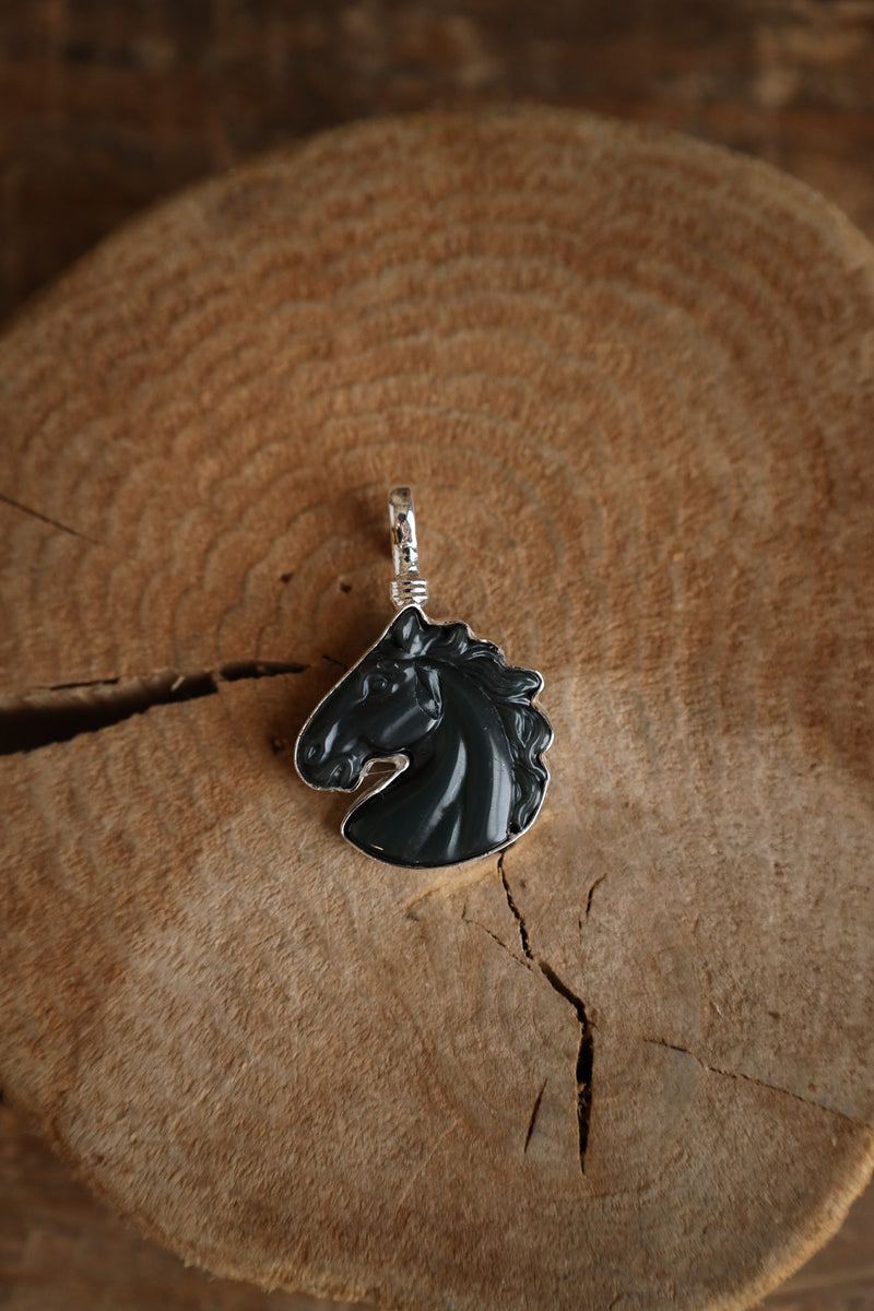 Coreen Cordova Black Horse Head Pendant 