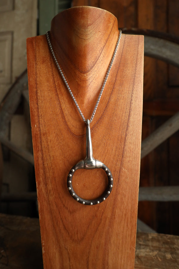 V2 Designs Pony Brown and Silver Studs Necklace