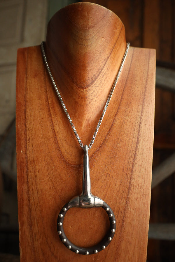 V2 Designs Pony Brown and Silver Studs Necklace